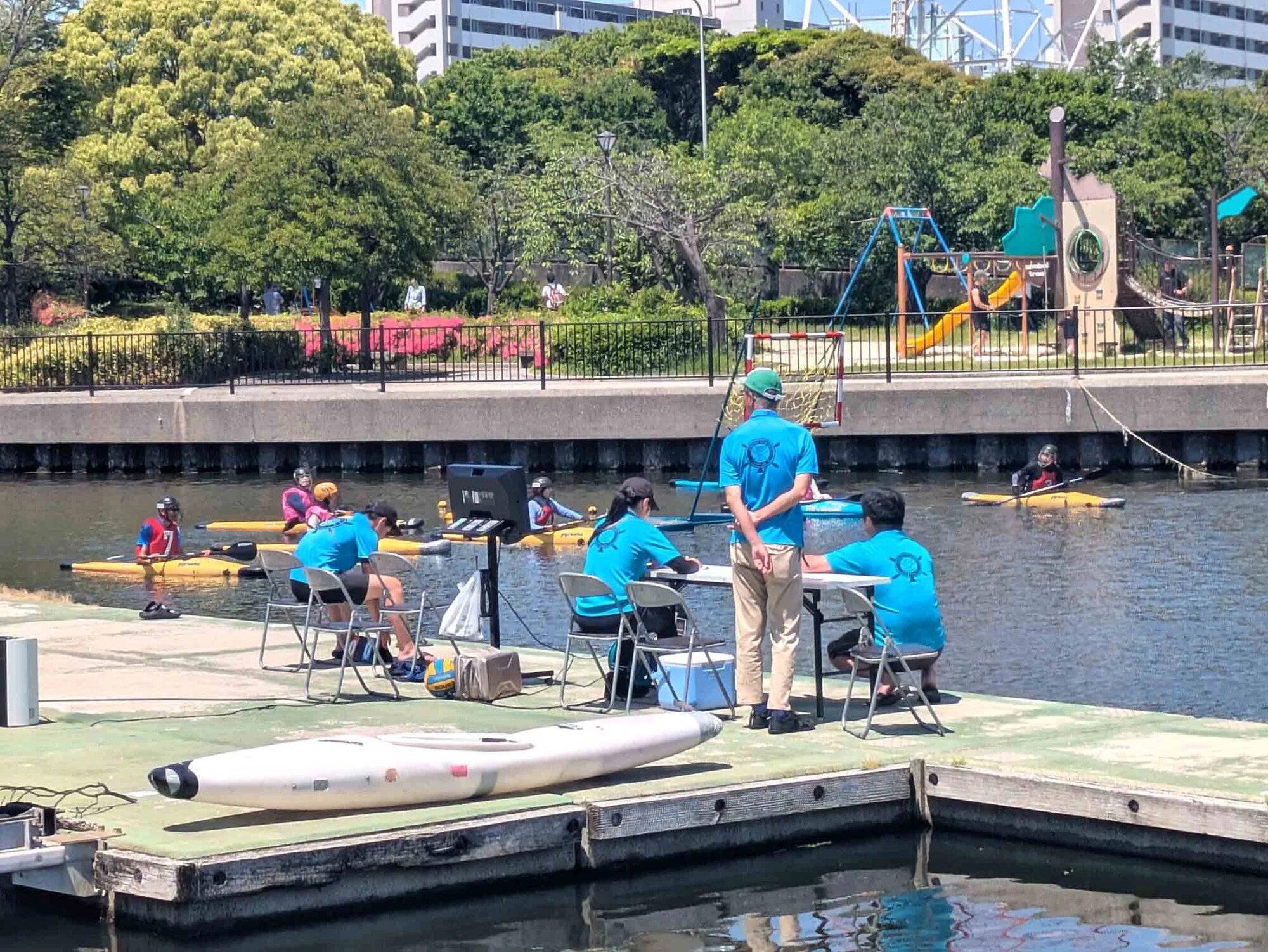 新左近川親水公園カヌーポロ大会